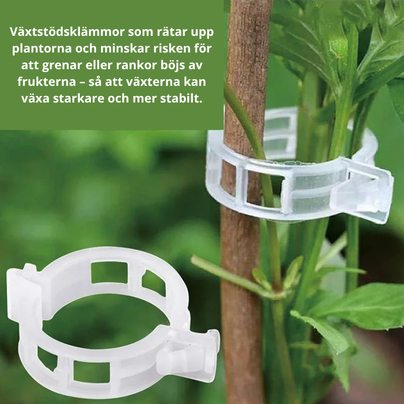 Återanvändbara växtklämmor i plast 50-pack